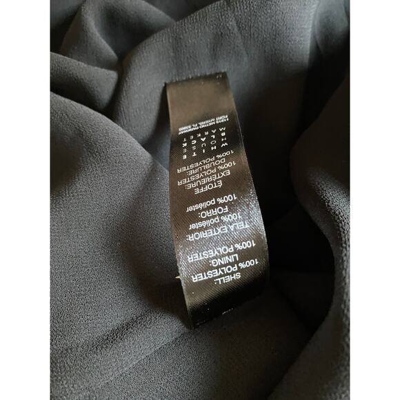 WHBM White House Black Market Black Sheer Lined Blouse Hobnail 4 Polyester - Picture 5 of 9